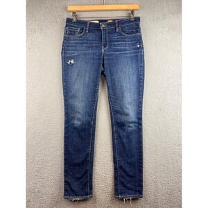 Pilcro and the Letterpress Womens Skinny Jeans Dark Wash Distressed Size 30